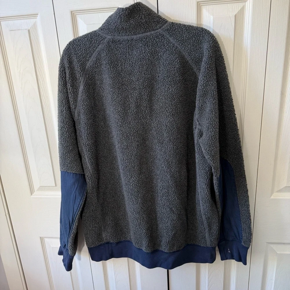 J.Crew Sportsmen Deep Pile Sherpa Fleece 1/4 Zip Pullover Sweatshirt Men Size XL